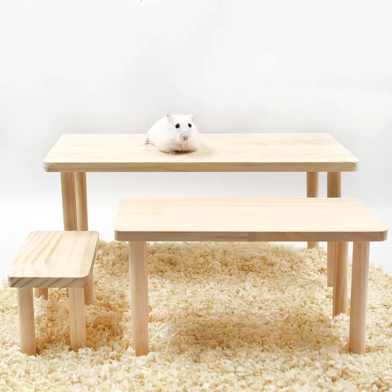 Insect Hotel Wood - 1pc Functional Wooden Hamster House Desk