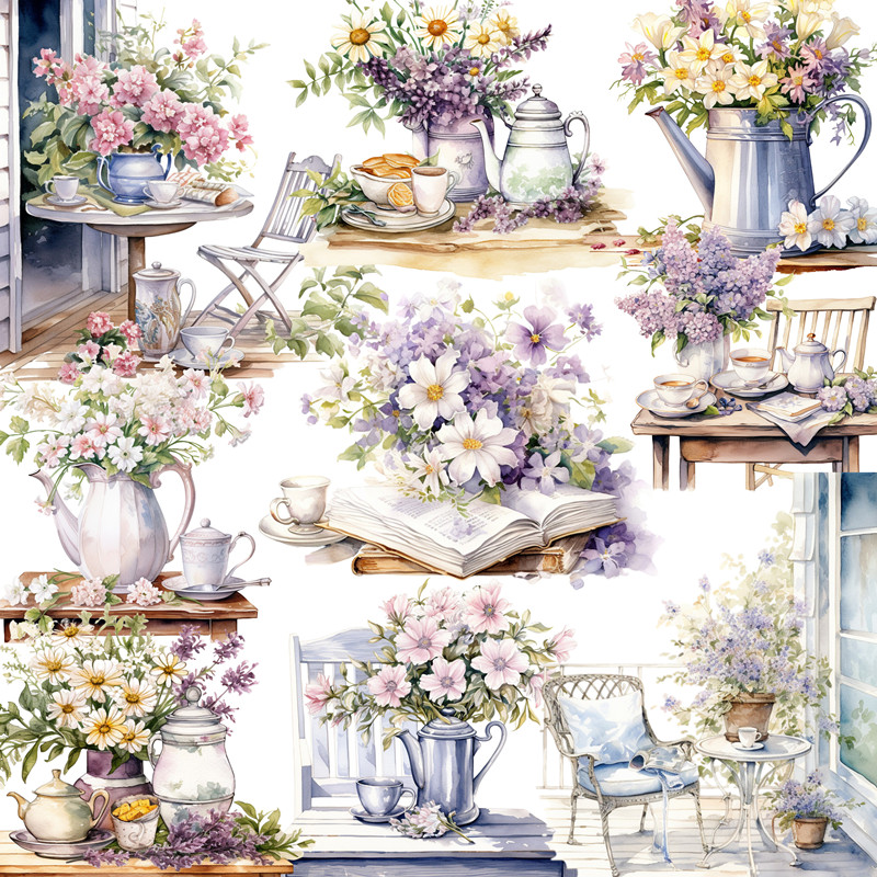 12Pcs/Pack Garden Afternoon Te - огляд і ціна Garden Journal Planner